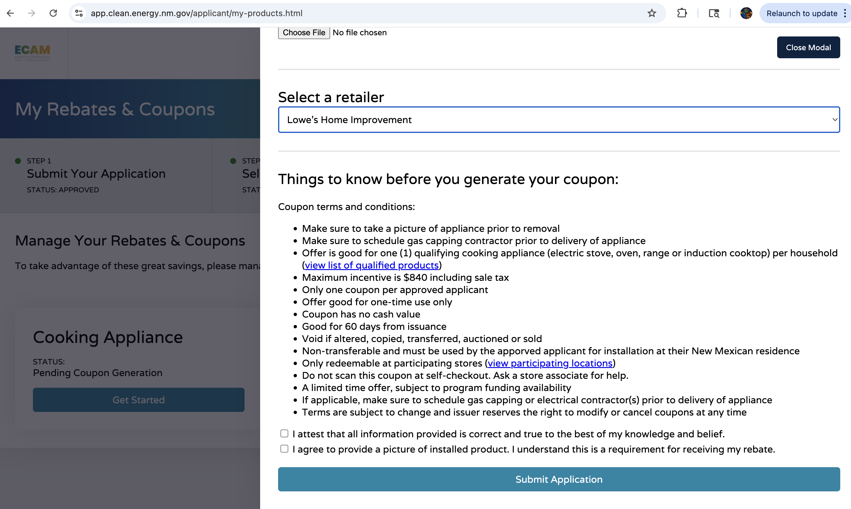 New Mexico energy conservation and management platform operational workflow for approvals and installations